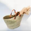 French Market Basket Bag in Natural on white background