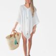 French Market Basket Bag in Natural w/model