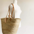 French Market Basket Bag in Natural on mannequin